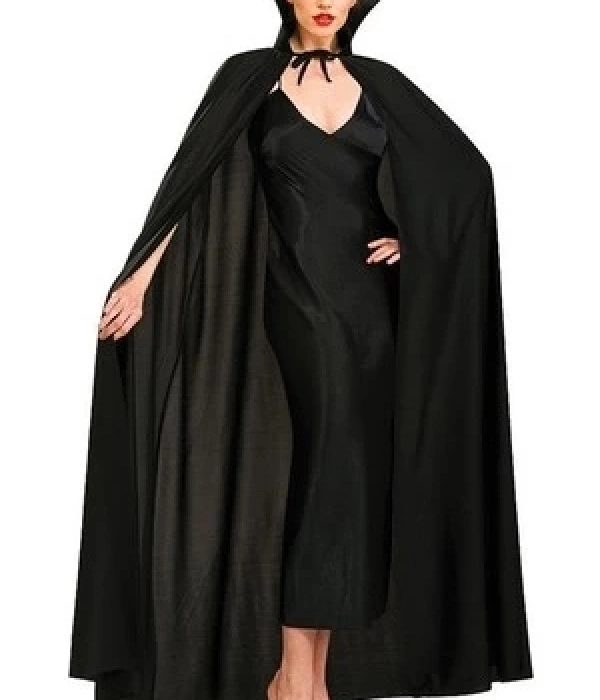 Siyah Renk Yakalı Halloween Pelerini 120 Cm