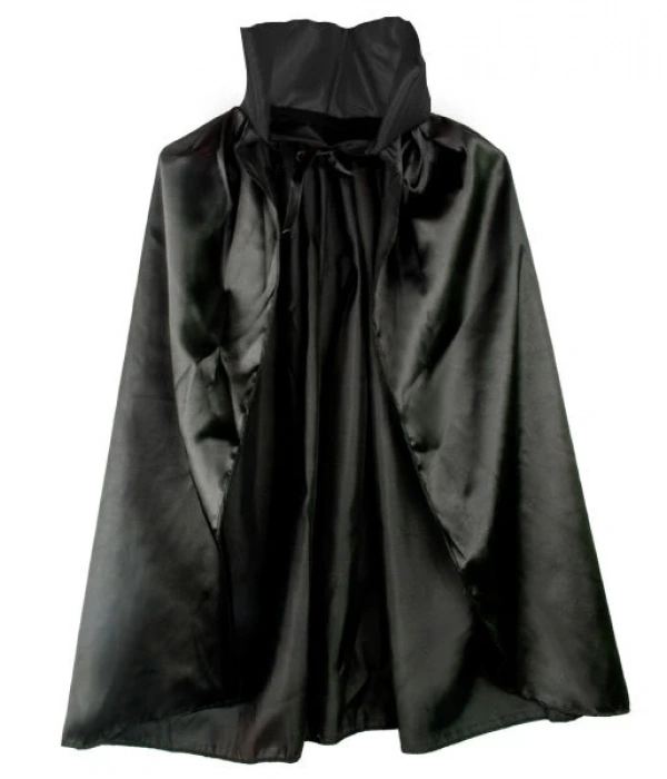 Siyah Renk Yakalı Halloween Pelerini 90 Cm