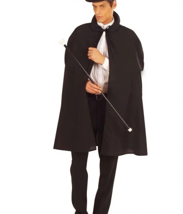 Siyah Sihirbaz Pelerini 120 Cm Ve Sihirbaz Şapkası 12 Cm Yetişkin Boy