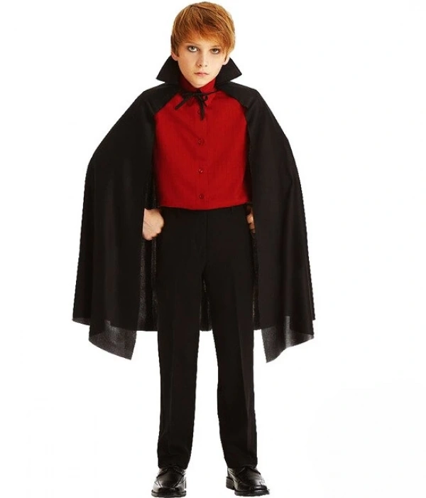 Siyah Yakalı Pelerin - Vampir Pelerin - Dracula Pelerin 90 Cm