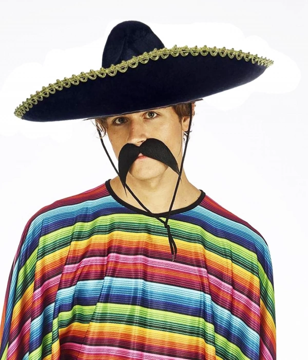 Sombrero Meksika Şapkası Mariachi Altın Şeritli Yetişkin Boy