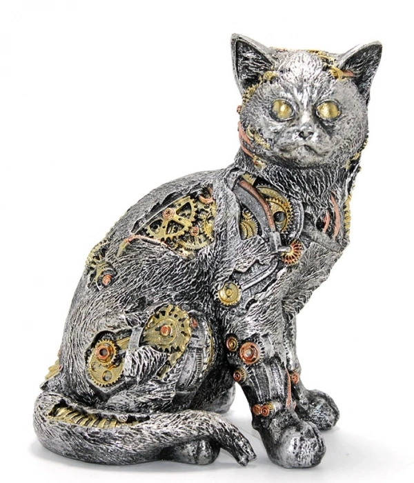 Steampunk Polyester Kedi Figürü Alk2454