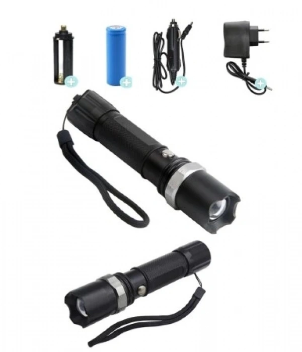 Swat Profesyonel Şarjlı El Feneri Ledli+flashlight+zoom Özellikli 6 Parça Full Set