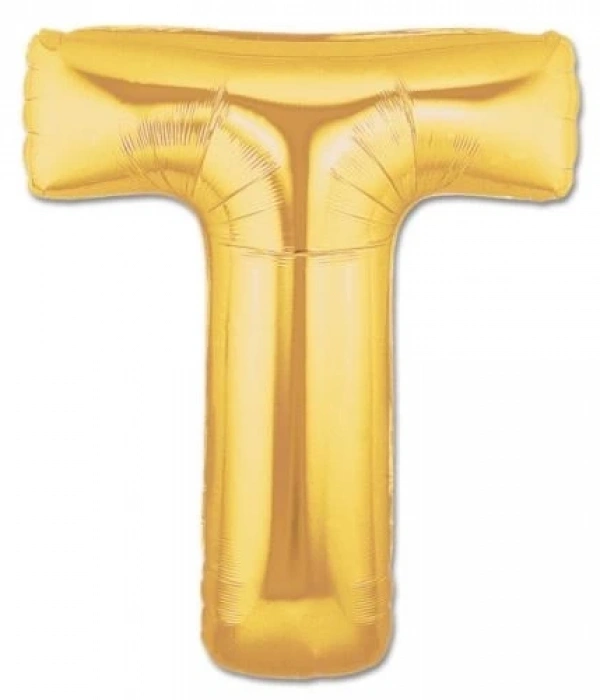 T Harf Folyo Balon Altın Renk  40 İnç