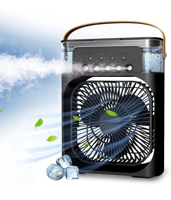 Taşınabilir Işıklı 5 Spreyli Vantilatör Buzlu Buharlı Vantilatör Mini Fan Nemlendirici