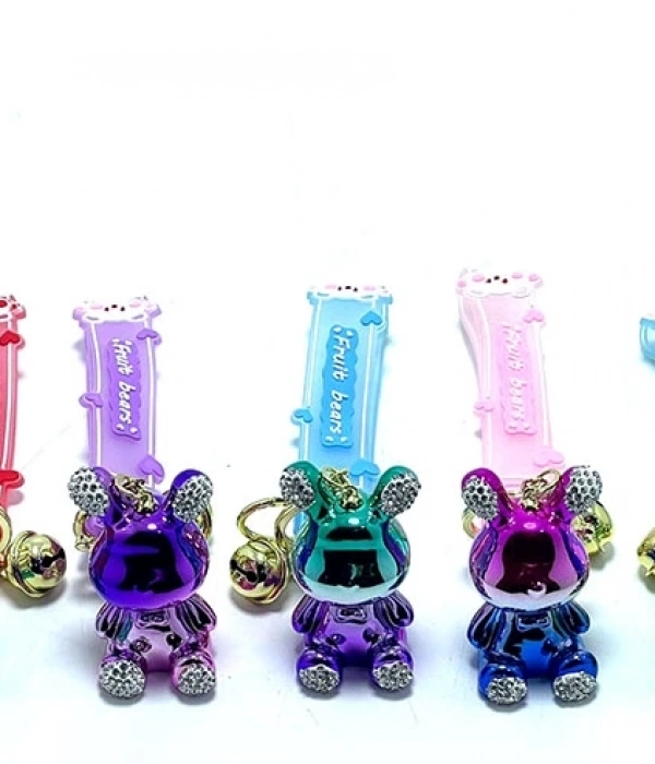 Taşlı Ayıcık Silikon Anahtarlık Alk1702