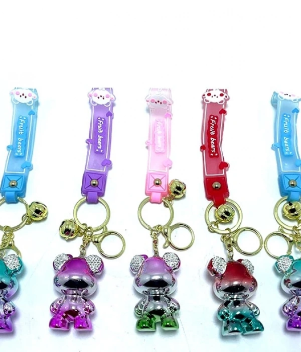 Taşlı Ayıcık Silikon Anahtarlık Alk1703