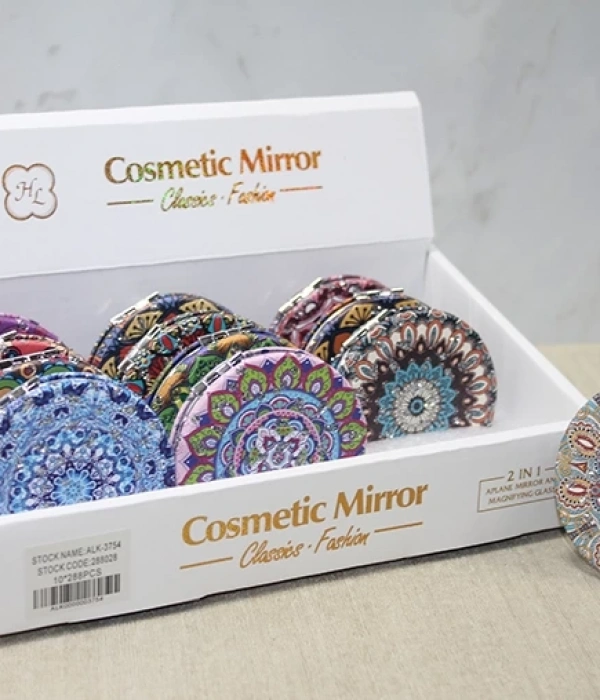 Taşlı El Aynası Yuvarlak İnce Alk3754