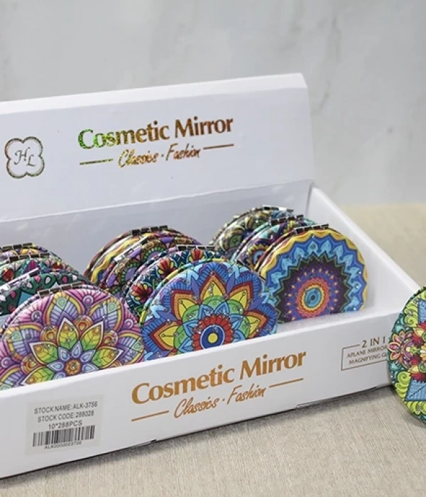 Taşlı El Aynası Yuvarlak İnce Alk3756