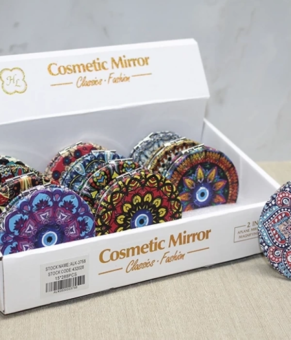 Taşlı El Aynası Yuvarlak İnce Alk3758