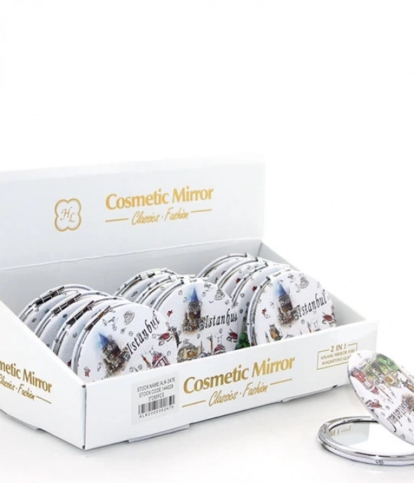 Taşlı İstanbul Tasarımı El Aynası İnce Alk2476a