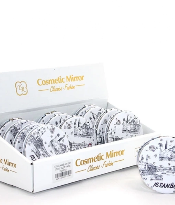 Taşlı İstanbul Tasarımı El Aynası İnce Alk2481