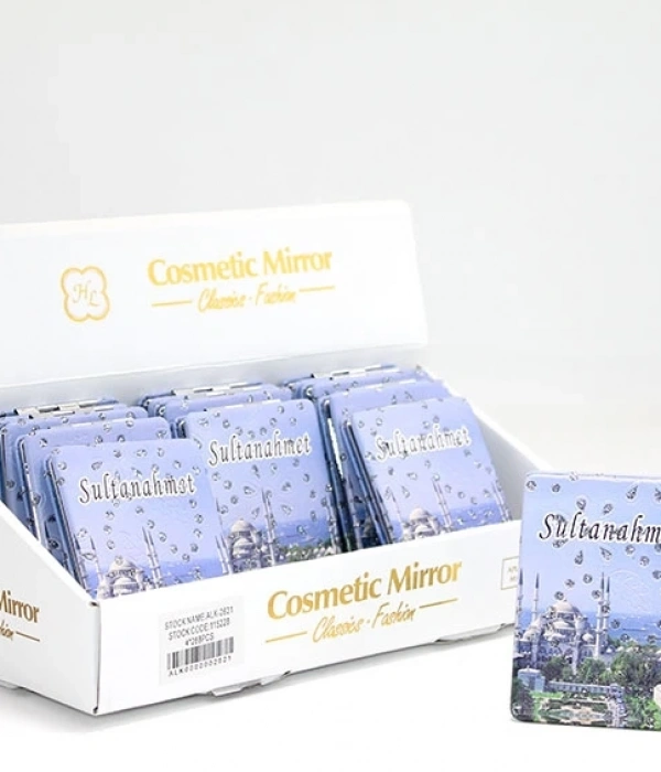 Taşlı İstanbul Tasarımı El Aynası İnce Alk2621