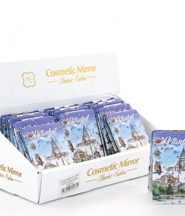 Taşlı İstanbul Tasarımı El Aynası İnce Alk2914