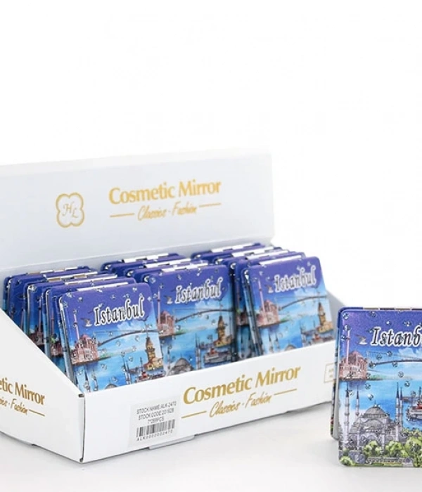 Taşlı İstanbul Tasarımı El Aynası İnce Alk2915