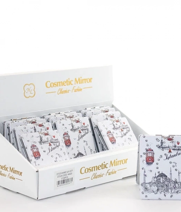 Taşlı İstanbul Tasarımı El Aynası İnce Alk2916