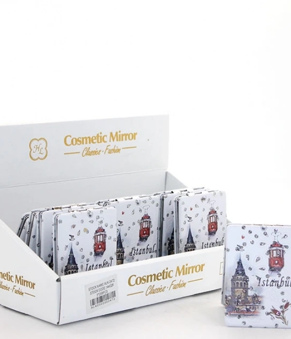 Taşlı İstanbul Tasarımı El Aynası İnce Alk2917
