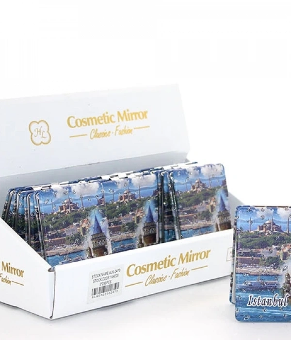 Taşlı İstanbul Tasarımı El Aynası İnce Alk2918