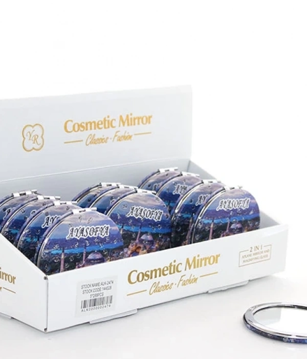 Taşlı İstanbul Tasarımı El Aynası İnce Alk2924