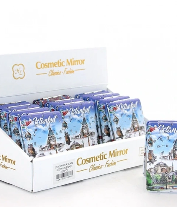 Taşlı İstanbul Tasarımı El Aynası Kalın Alk2482