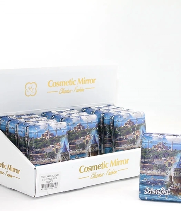 Taşlı İstanbul Tasarımı El Aynası Kalın Alk2486