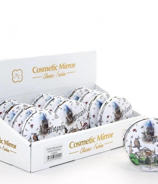 Taşlı İstanbul Tasarımı El Aynası Kalın Alk2489