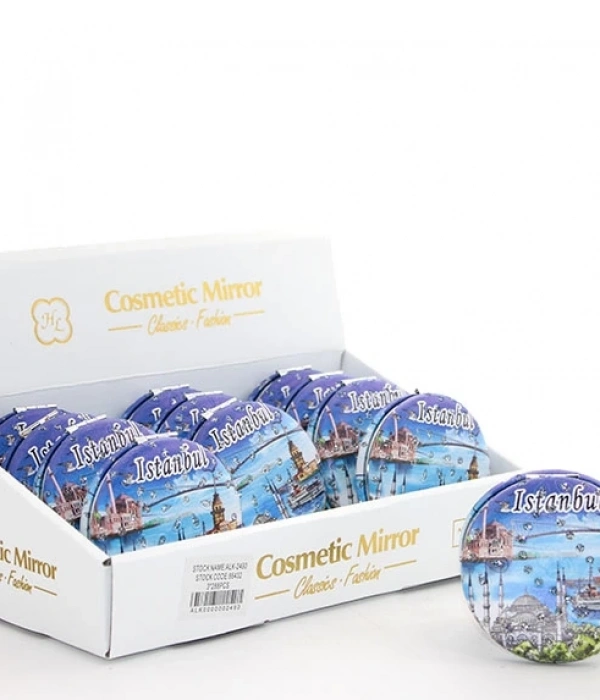 Taşlı İstanbul Tasarımı El Aynası Kalın Alk2490