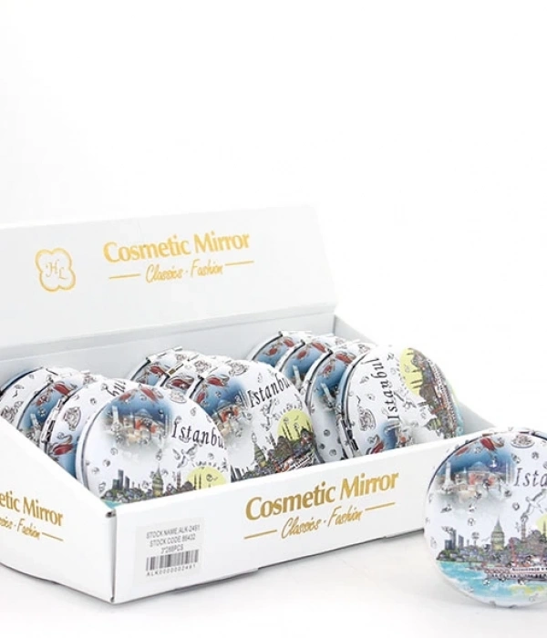 Taşlı İstanbul Tasarımı El Aynası Kalın Alk2491