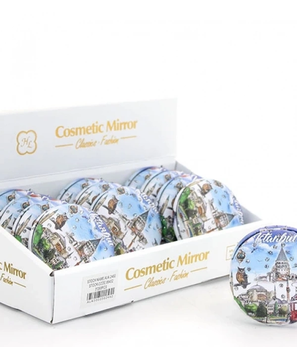 Taşlı İstanbul Tasarımı El Aynası Kalın Alk2492