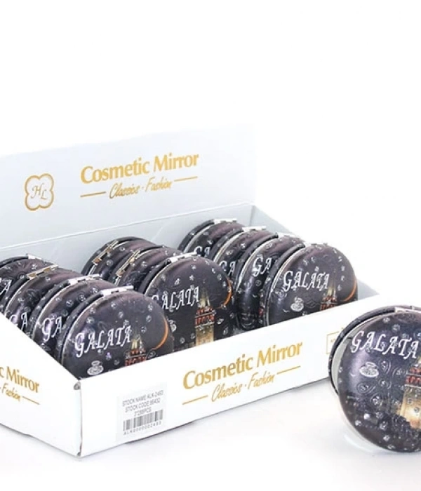 Taşlı İstanbul Tasarımı El Aynası Kalın Alk2493