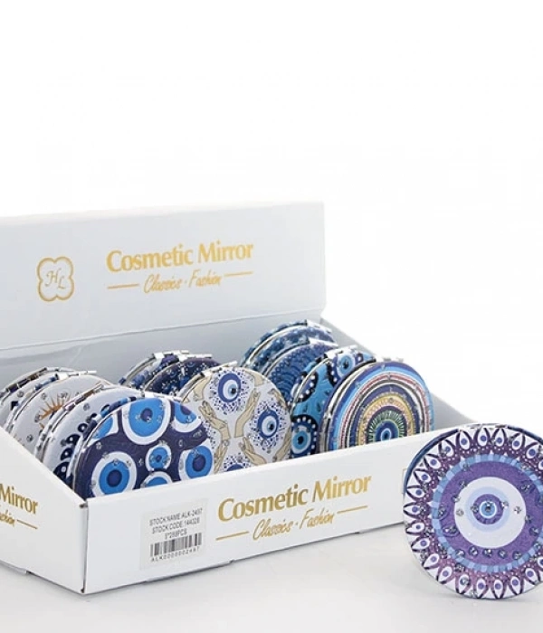 Taşlı Nazar Boncuklu El Aynası İnce Alk2497