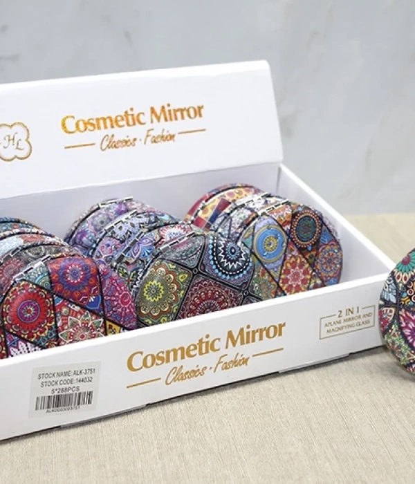 Taşlı Yuvarlak El Aynası Kalın Alk3751