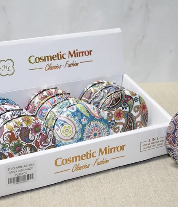 Taşlı Yuvarlak El Aynası Kalın Alk3753