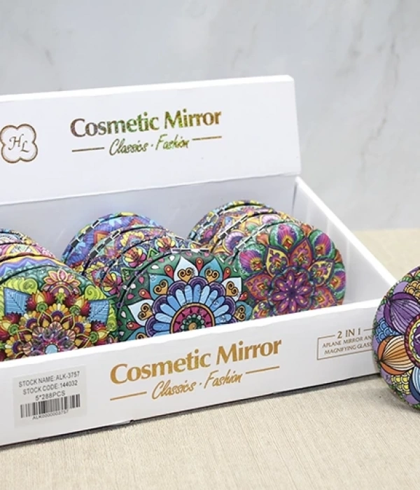 Taşlı Yuvarlak El Aynası Kalın Alk3757