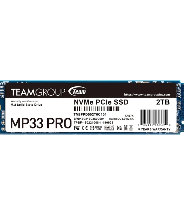 Team MP33 Pro 2TB 3500/3000MB/s NVMe PCIe Gen3x4 M.2 SSD Disk (TM8FPD002T0C101)
