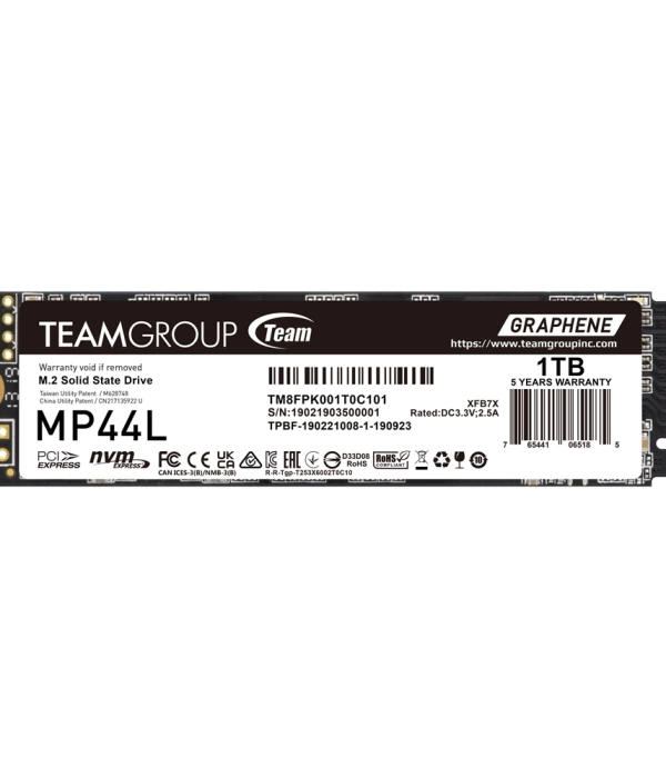 Team MP44L 1TB Gen4x4 5000/4500MB/s NVMe PCIe M.2 SSD Disk (TM8FPK001T0C101)