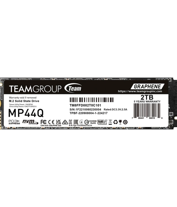 Team MP44Q 2TB Gen4x4 7400/6500MB/s NVMe PCIe M.2 SSD Disk (TM8FFD002T0C101)