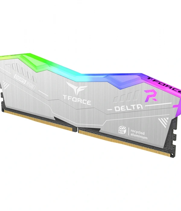 Team T-Force DELTA RGB ECO Silver 32GB 2x16GB 6000MHz DDR5 CL38 Gaming Ram (FF2D532G6000HC38JDC01)