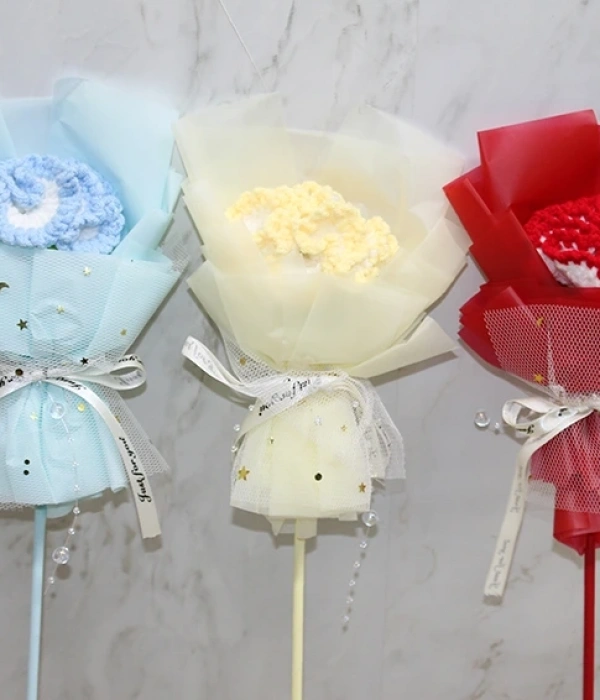 Tekli El Örgüsü Çiçek Buketi Alk4969