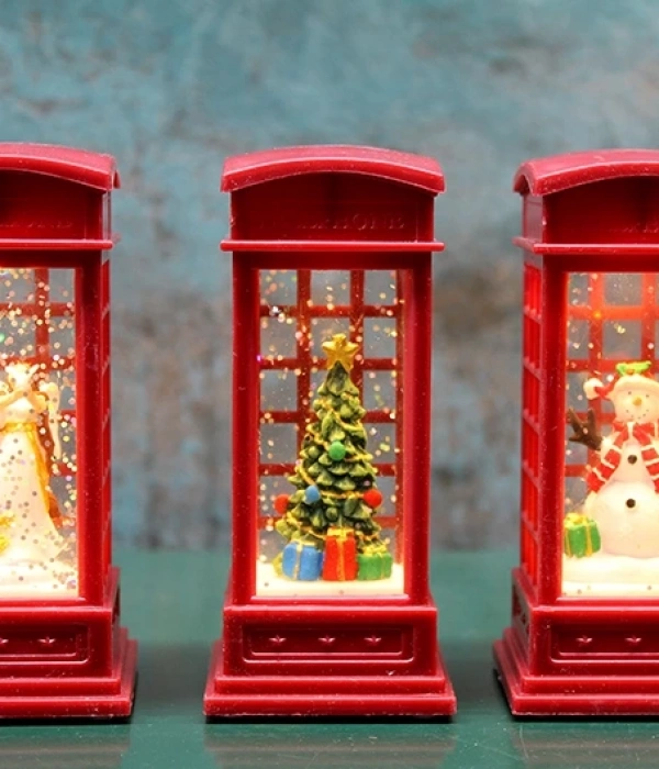 Telefon Kulübeli Işıklı Kar Küresi Alk3216