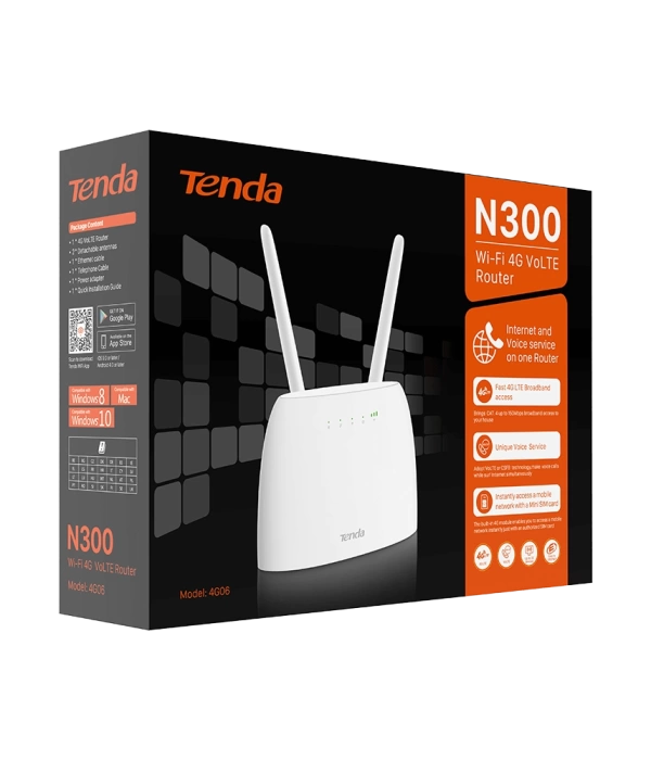 TENDA 4G06 N300 Wi-Fi 4G VoLTE Router