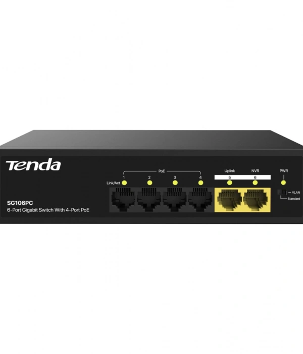 TENDA SG106PC 6 PORT GIGABIT 10/100/1000 POE SWITCH