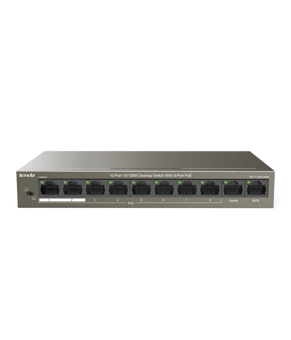 TENDA TEF1110P-8-63W 10PORT 10/100 SWITCH