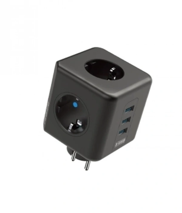 Termal Akım Korumalı Isıya Dayanıklı 3’lü Duvar Tipi Priz 3x Usb 1x Type-c