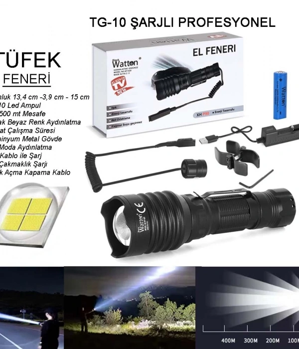 Tg-10 Şarjlı Profesyonel Av Feneri  Wt-620