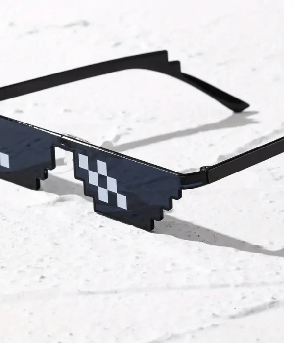 Thug Life Trend Güneş Gözlüğü Mozaik Siyah Kedi Gözlükleri