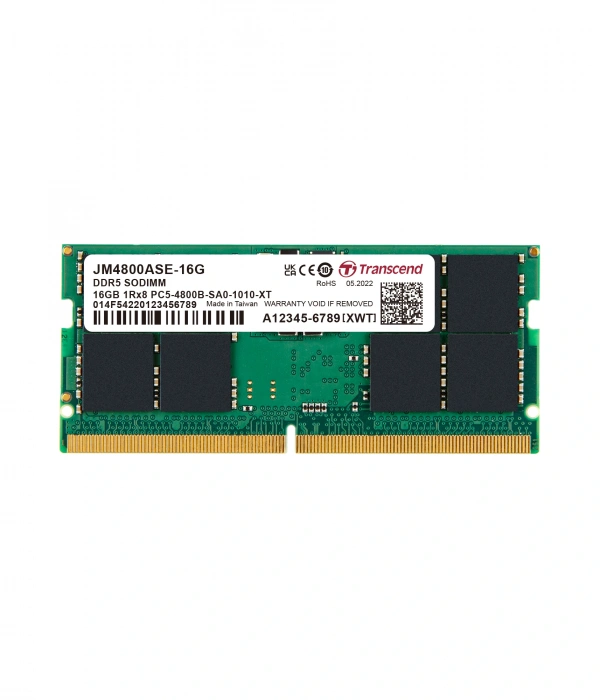 Transcend 16GB(1x16GB) 4800Mhz SODIMM CL40 DDR5 Notebook Ram (JM4800ASE-16G)