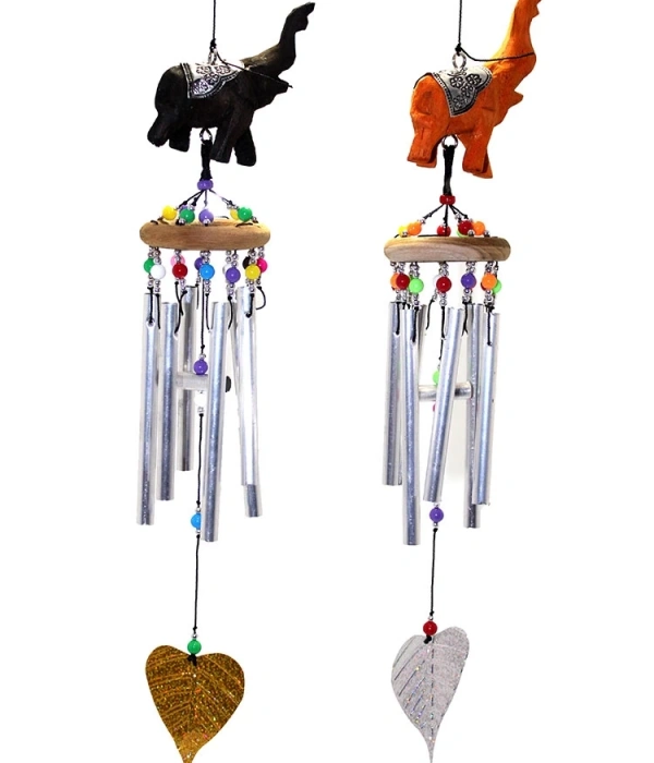 Üstü Ahşap Altı Metallı Filli Rüzgar Çanı 1/3