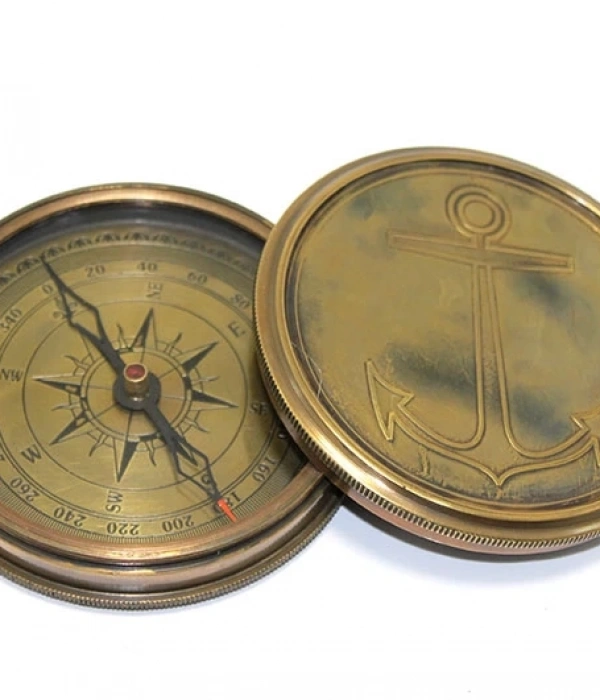 Üzeri Çapa İşlemeli Pirinç Kullanışlı Pusula 7221a