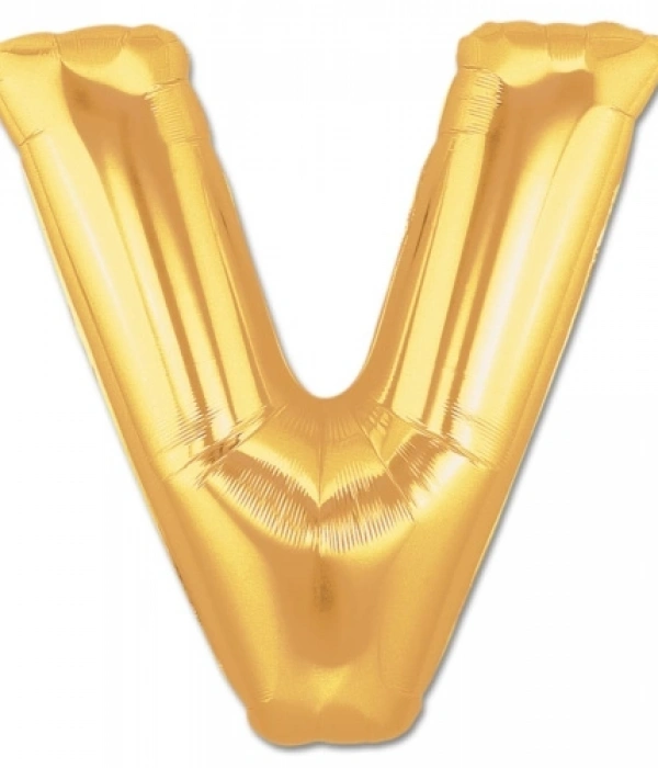V Harf Folyo Balon Altın Renk  40 İnç
